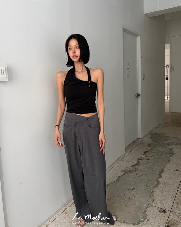 雙扣掛脖美背棉質背心